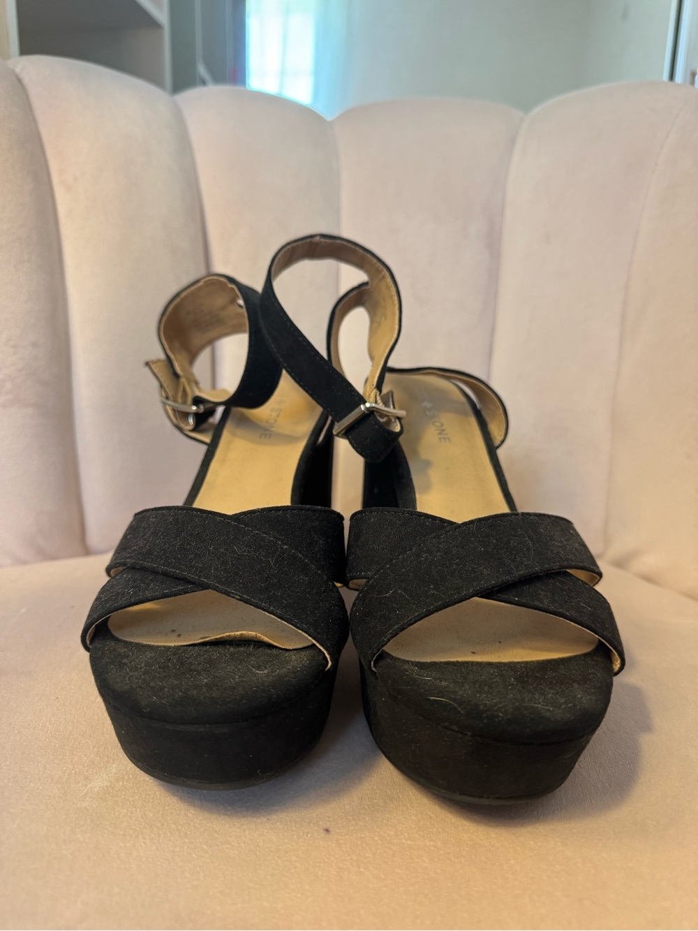Black Platform Sandal Heels